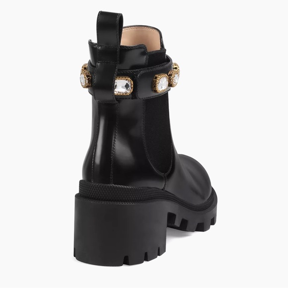 Gucci Chunky Leather Boot with Removable Gem/ GG belt 😍 both dust bags included! - Picture 5 of 14